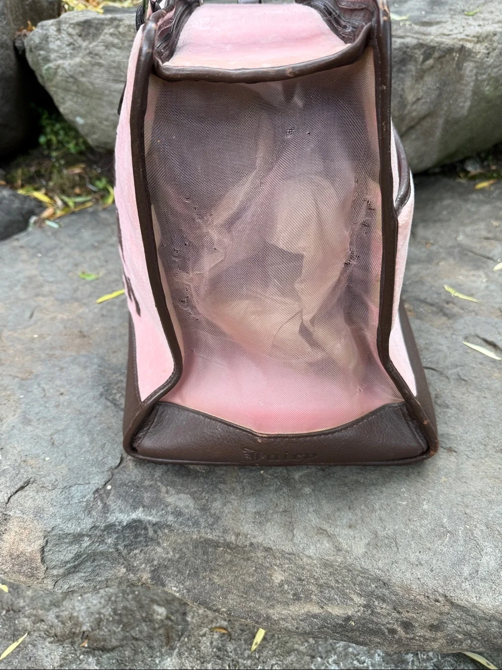 VINTAGE JUICY COUTURE “JUICY DRAMA QUEEN “ PINK VELOUR DOG CARRIER 💖🐶